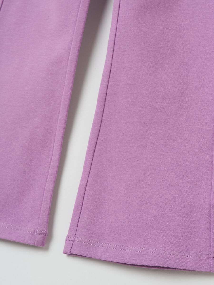 Flare-fit leggings in stretch cotton_3