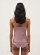 Pink slim fit stretchy viscose camisole with lace_2