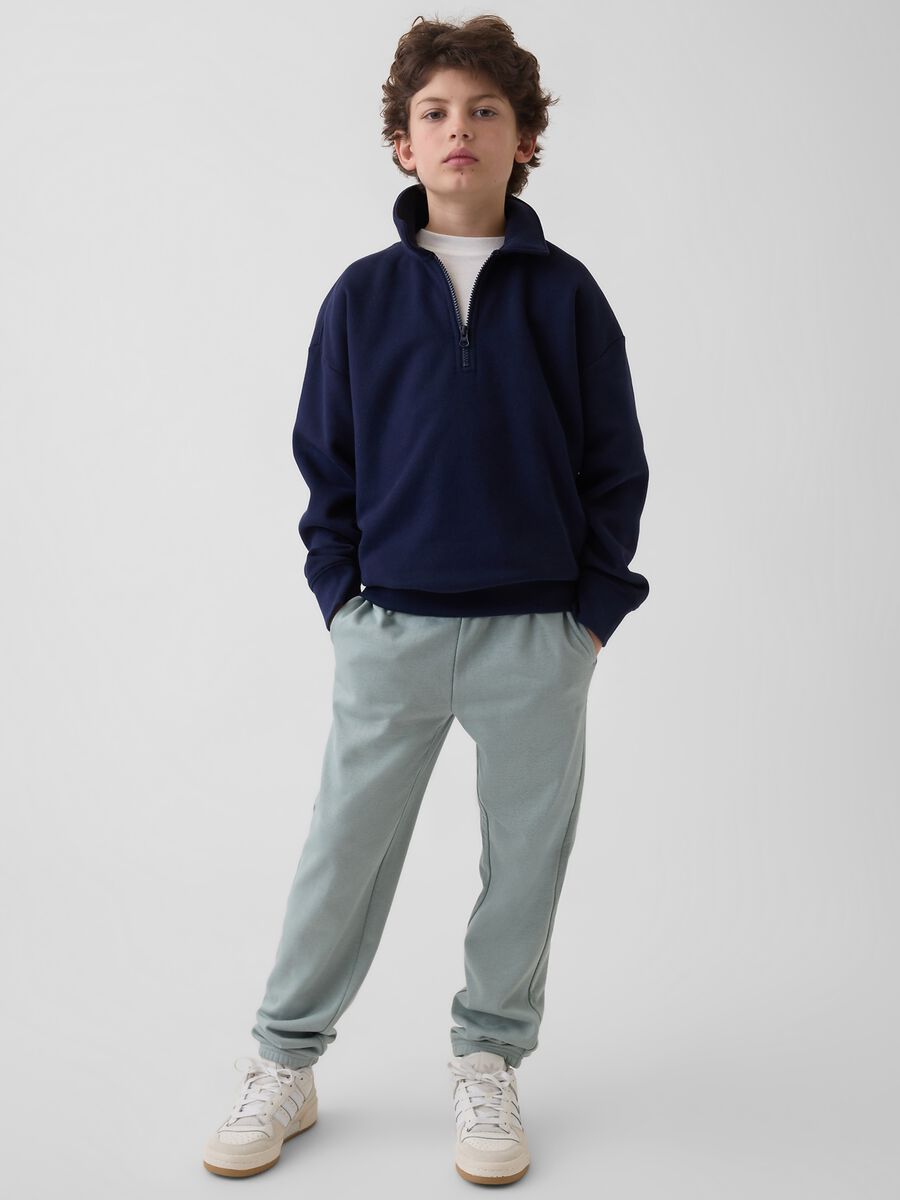 Boys' Green Cotton Blend Jogger Trousers Regular Fit_0