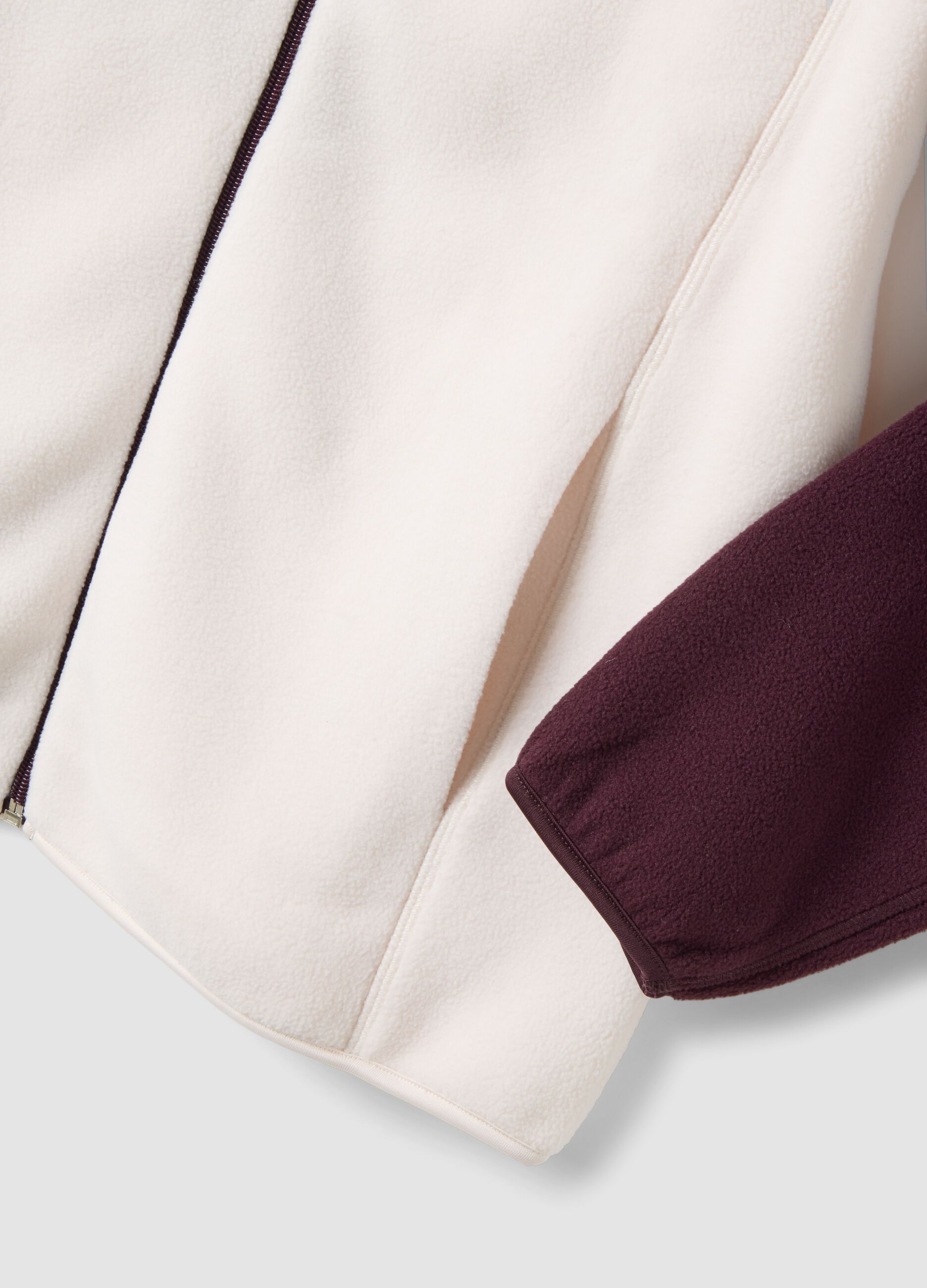 Purple zip-up sweatshirt, relaxed fit