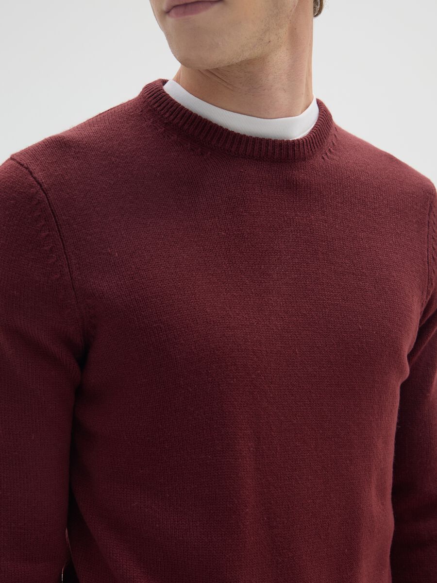 Red regular fit sweater_3