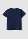 T-shirt in puro cotone blu da bimbo regular fit con macchina ricamata_1