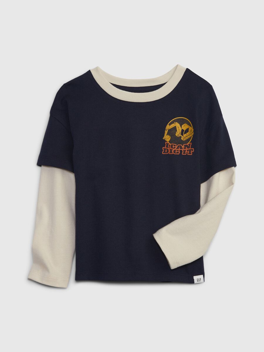 T-shirt a maniche lunghe con stampa_0