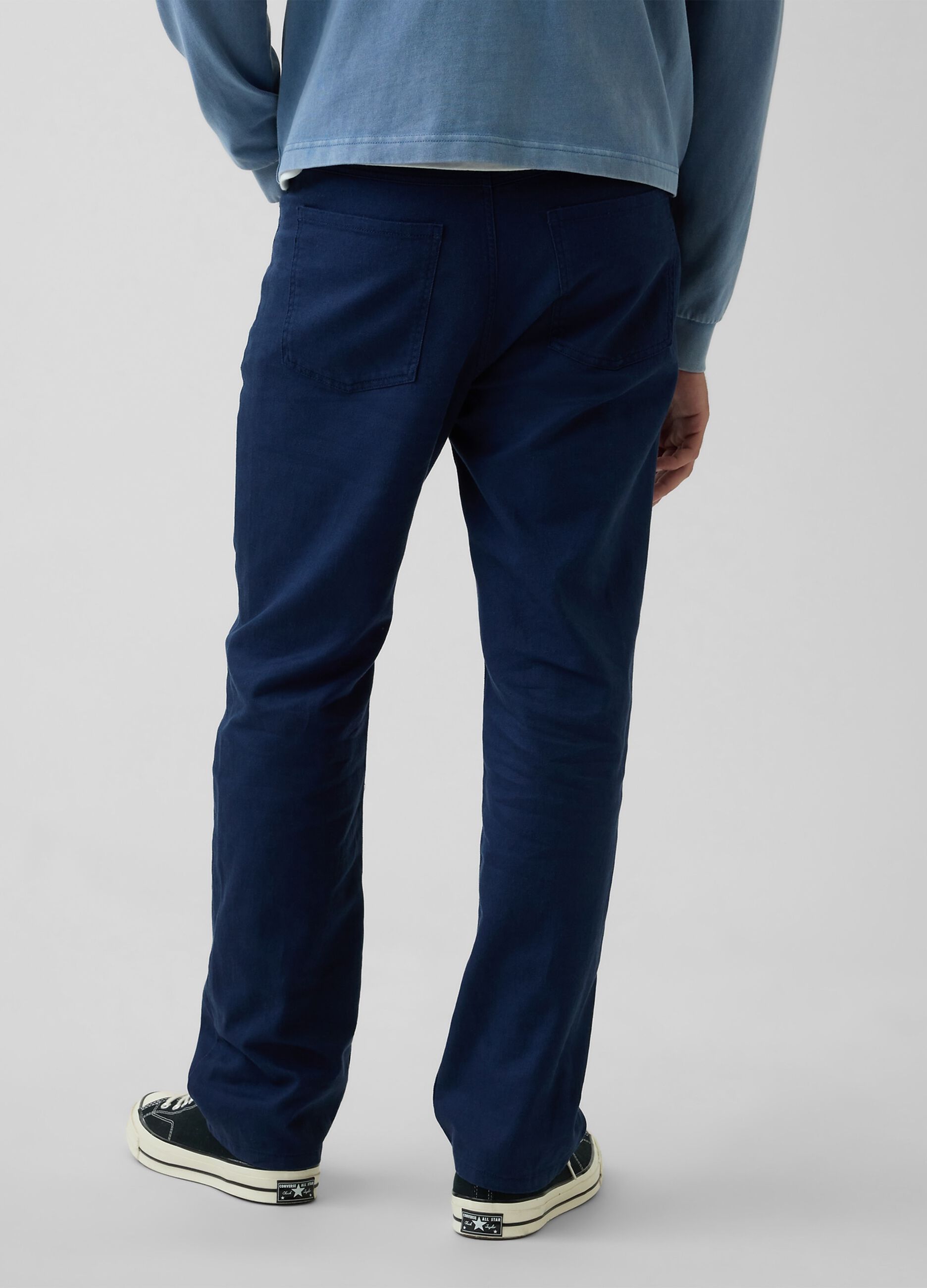 Linen and cotton-blend trousers