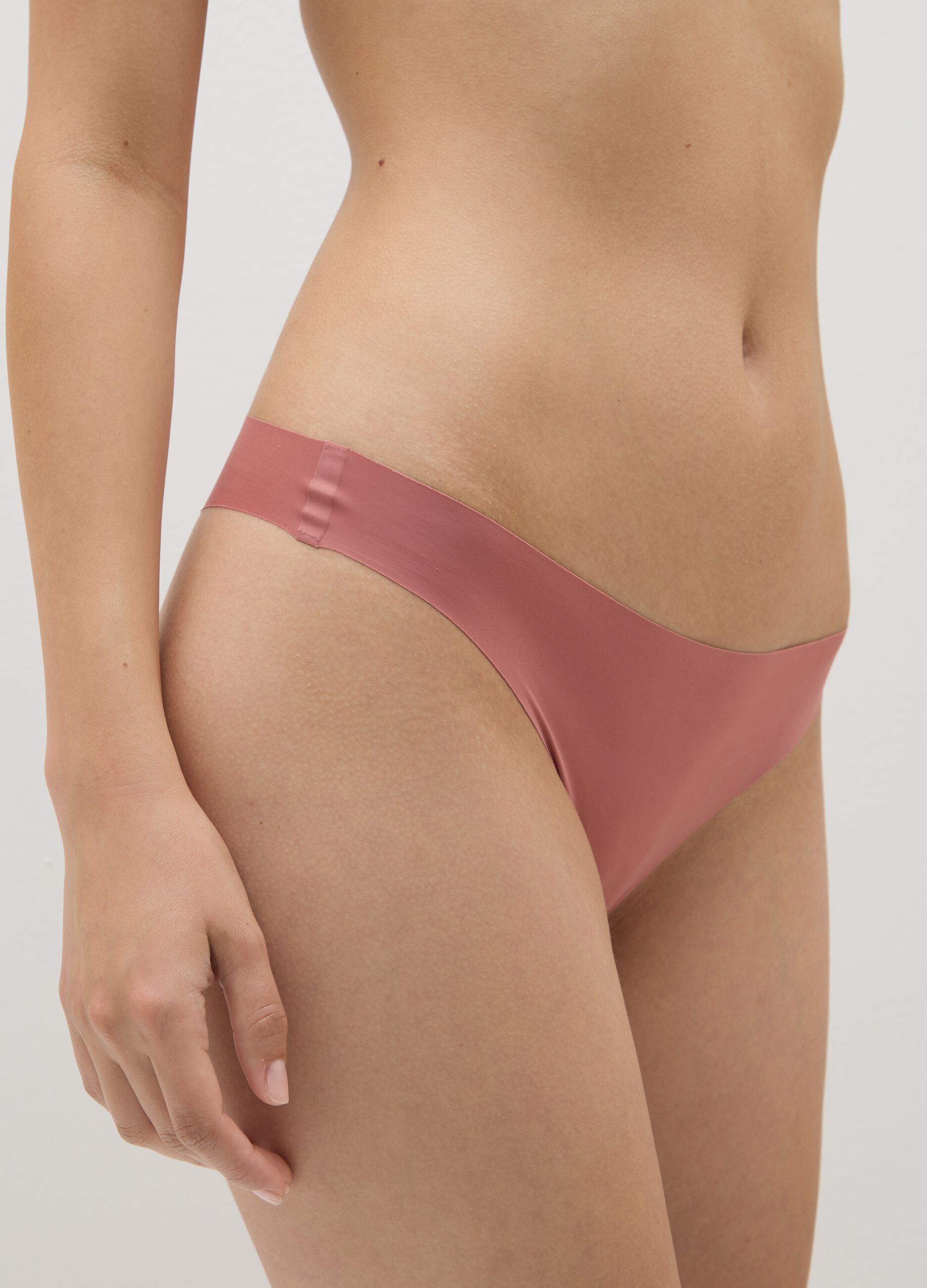 Pink fabric regular fit briefs