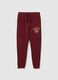 Boys' red pure cotton jogger trousers with regular fit_3