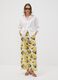 White pure viscose trousers with lemon print, regular fit_0