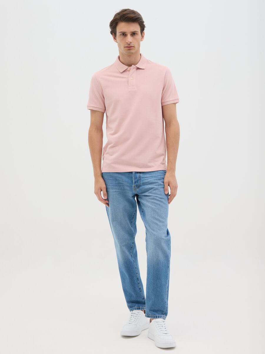 Men's pink pure cotton polo shirt regular fit_2