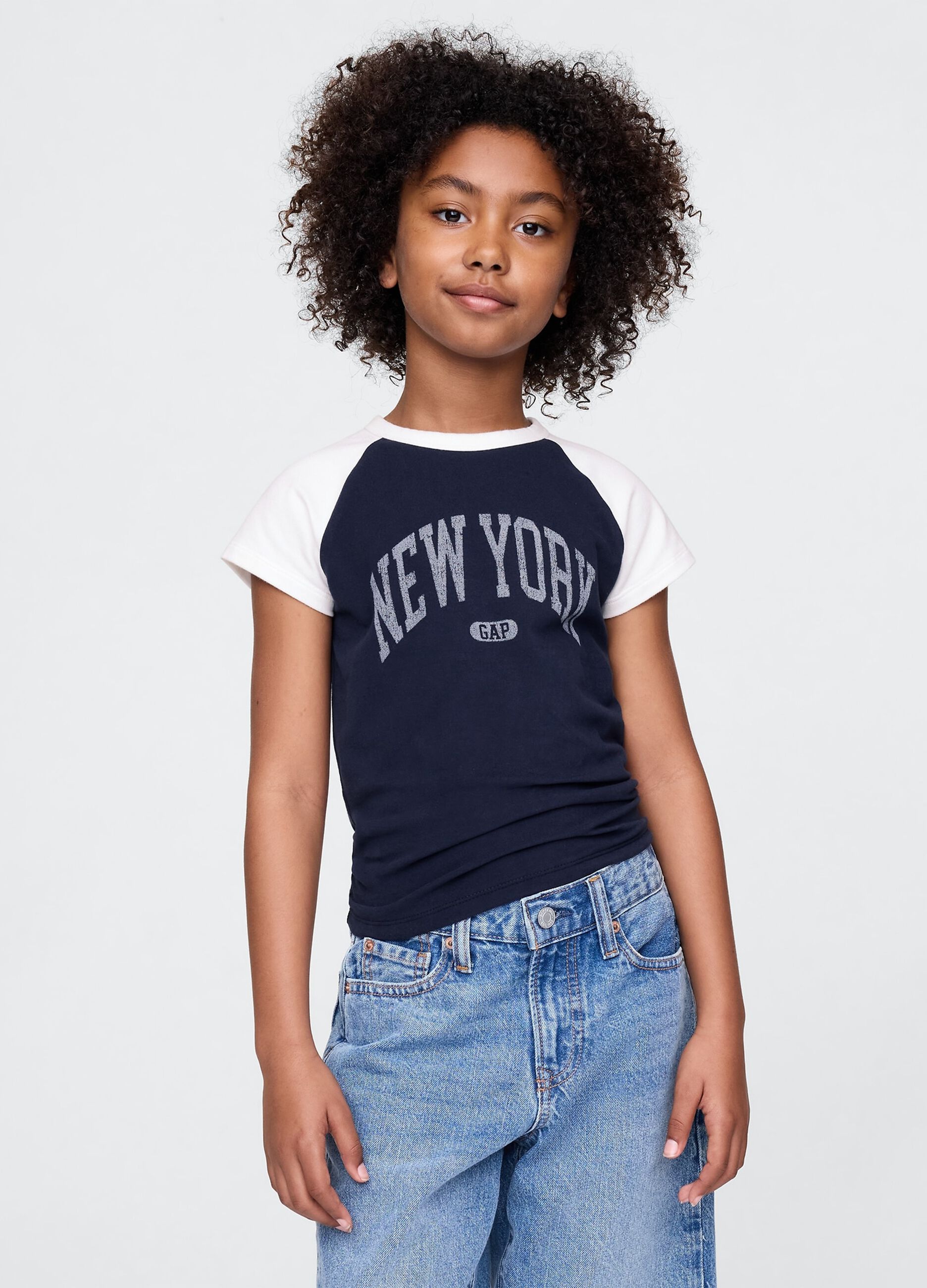 Blue short raglan sleeve T-shirt GAP Kids