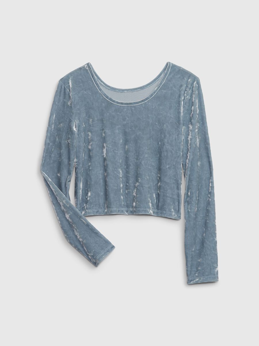 T-shirt in velluto a maniche lunghe_0