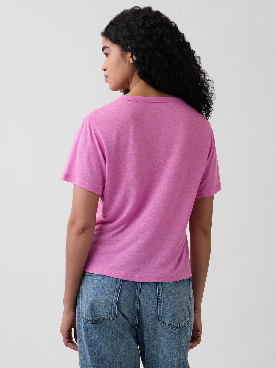 Short-sleeved linen-blend T-shirt_1