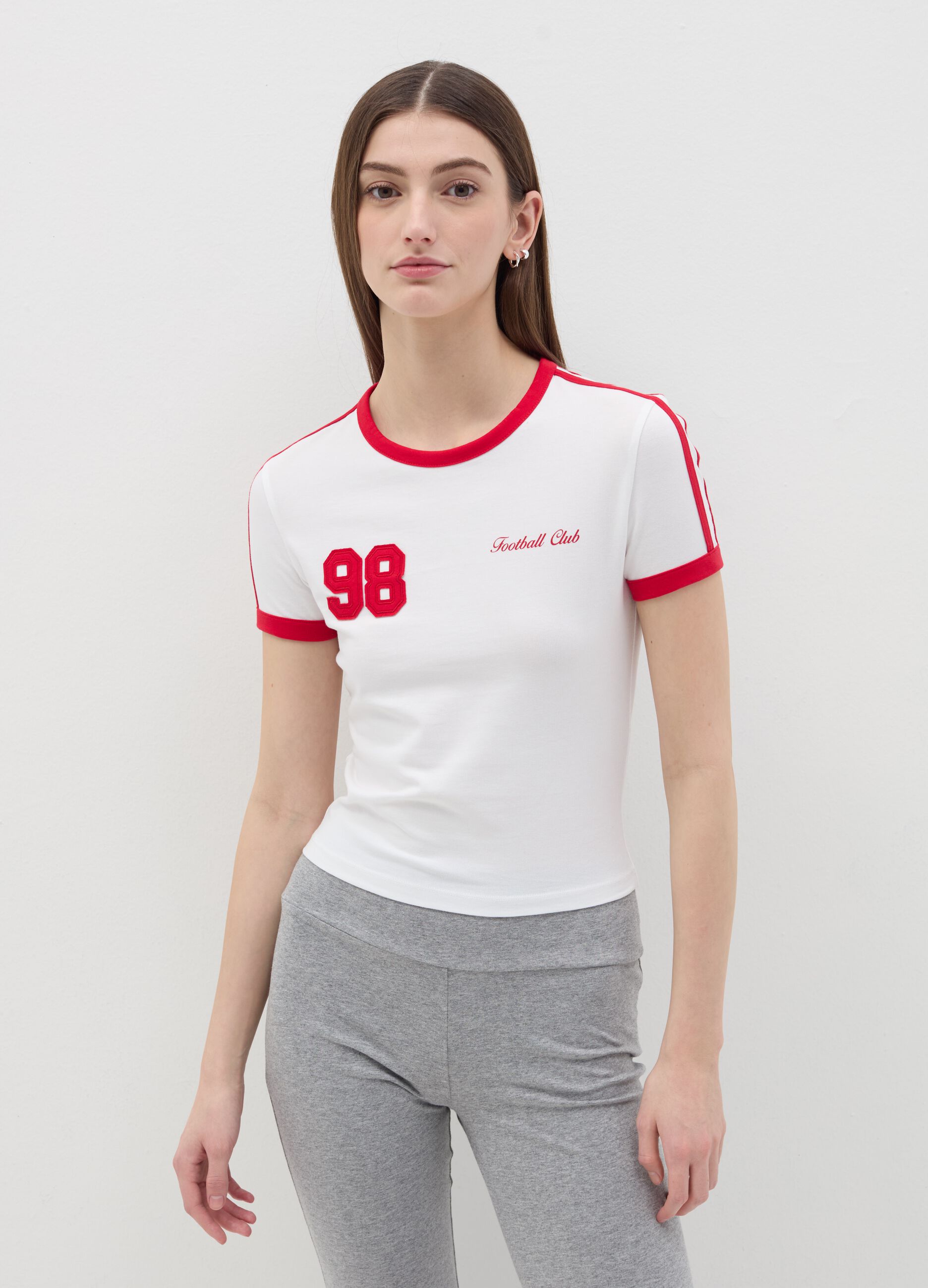 Cropped T-shirt with print