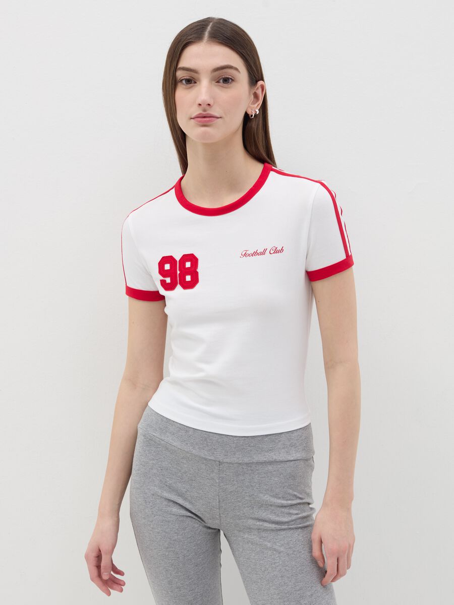 Cropped T-shirt with print_0