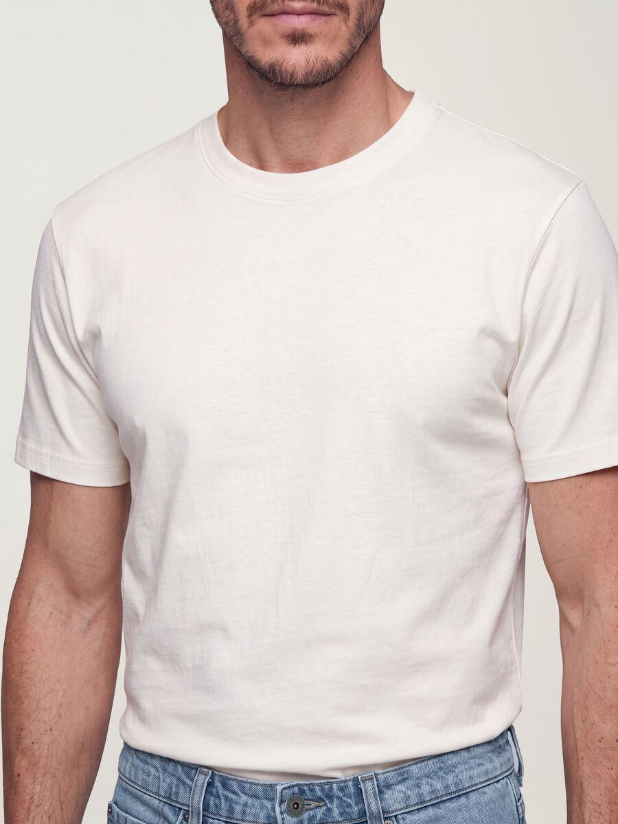 White pure cotton short-sleeve regular-fit T-shirt_3