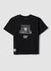 Black pure cotton short-sleeve T-shirt_0