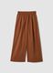 Brown regular-fit pure cotton trousers_4