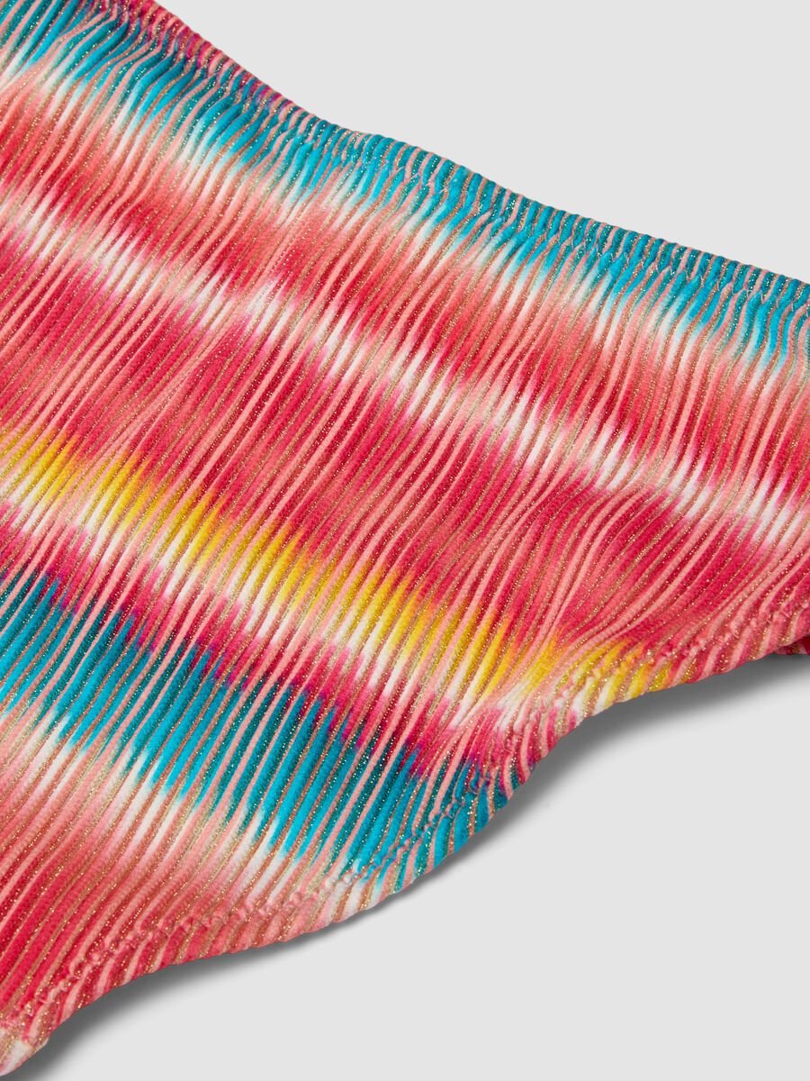 Bikini a righe multicolor in tessuto elasticizzato per bambina_3