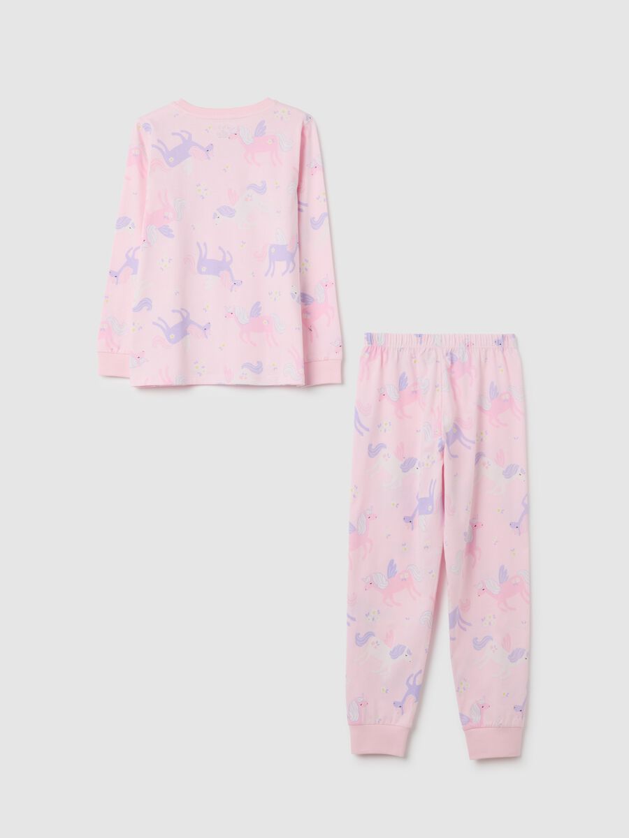 Girls' Pyjama in Pure Pink Cotton Regular Fit_1
