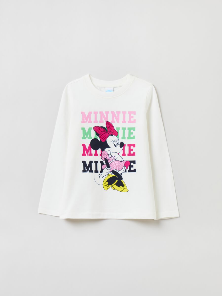 T-shirt a maniche lunghe con stampa Minnie_0