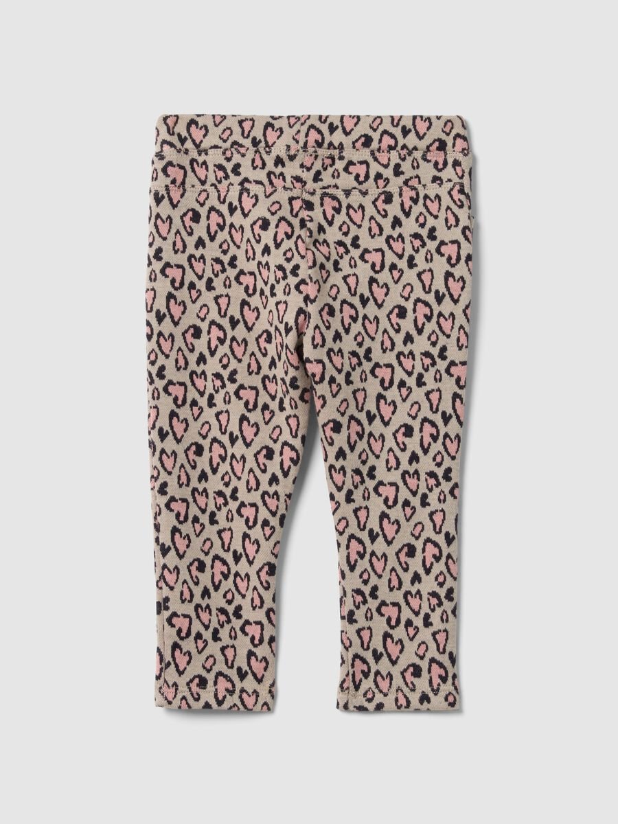 Treggings slim fit leopardati in cotone elasticizzato per bimba_1