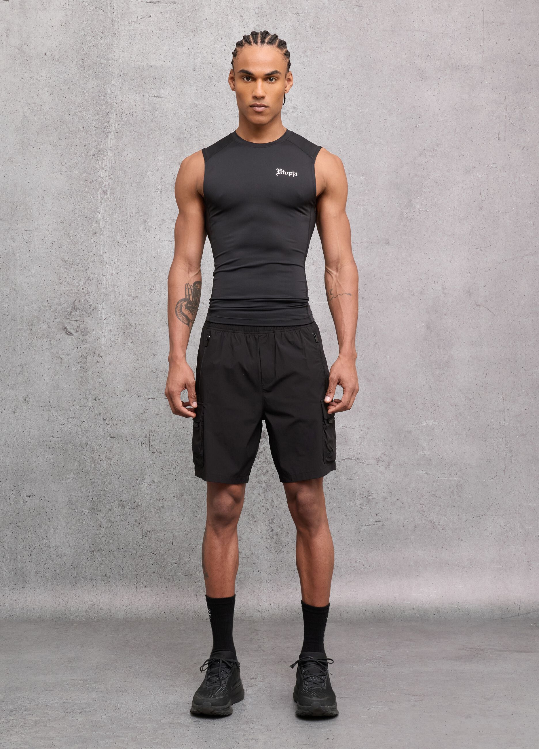Kombat Active Cargo Shorts Black
