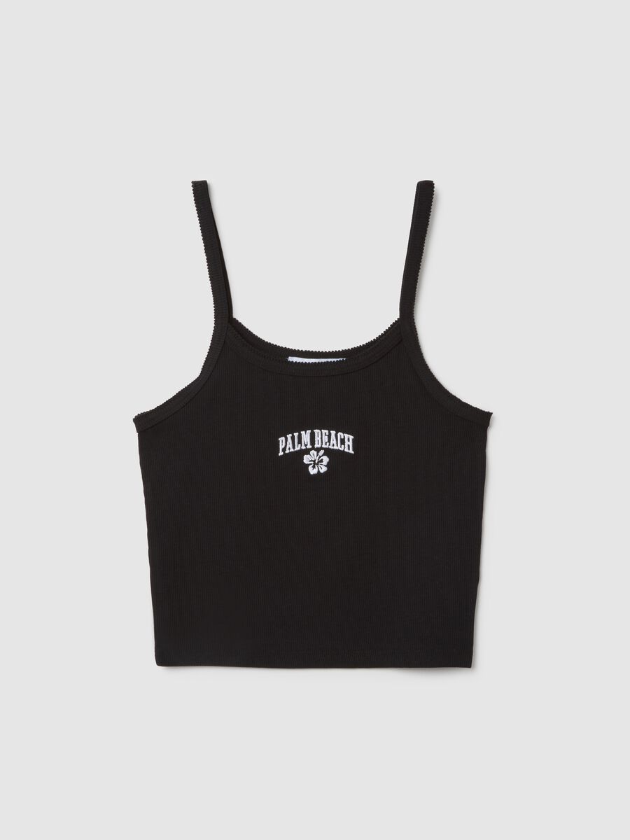Women's Black Cotton Top with Regular Fit_4