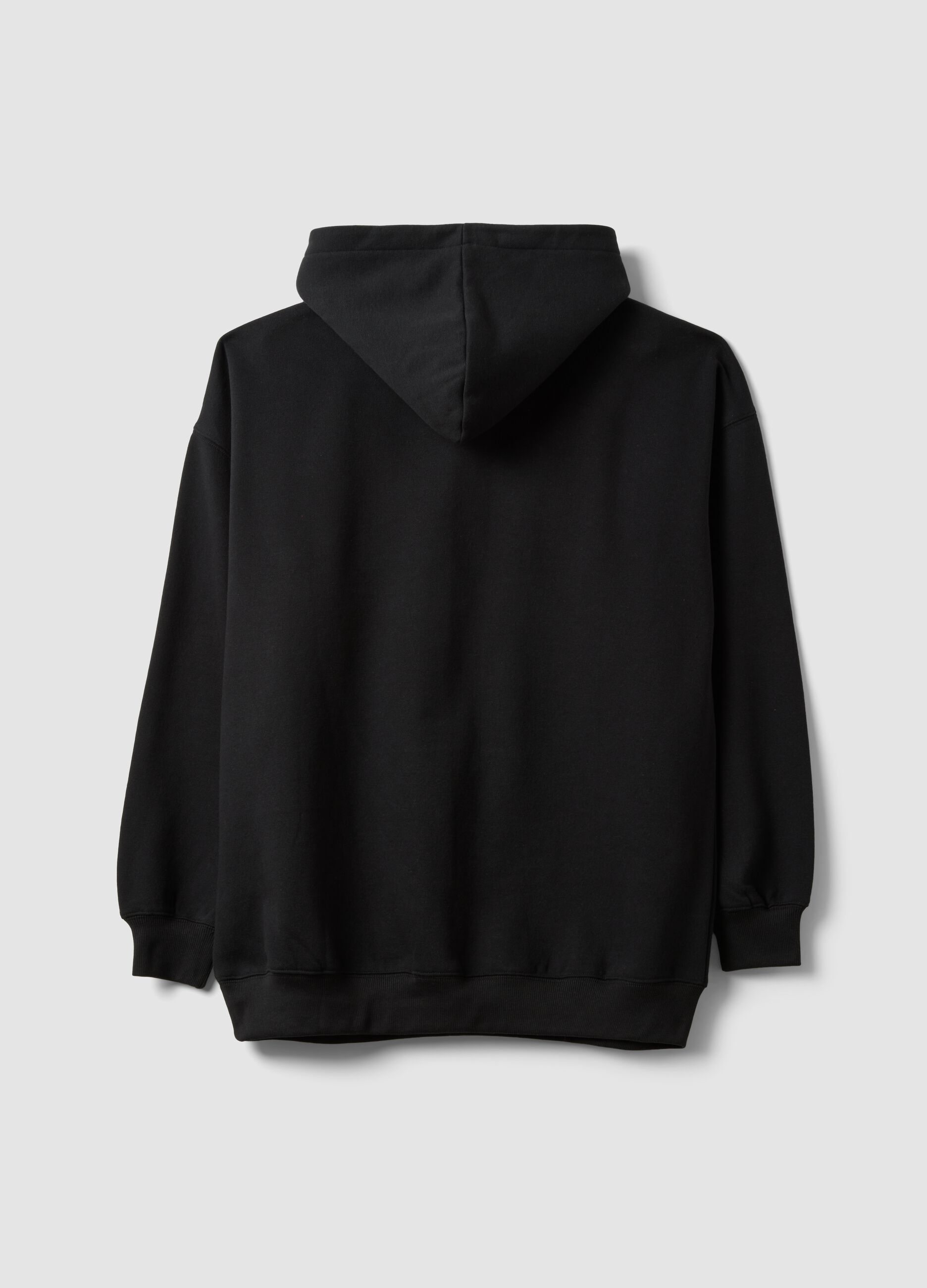 Black cotton-blend hoodie with Brooklyn Nets print