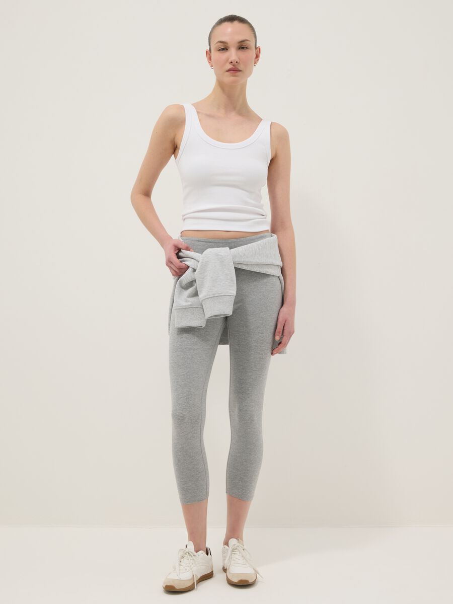 Skinny-fit grey stretch cotton leggings_1