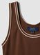 Brown regular-fit stretch cotton tank top with trim_5
