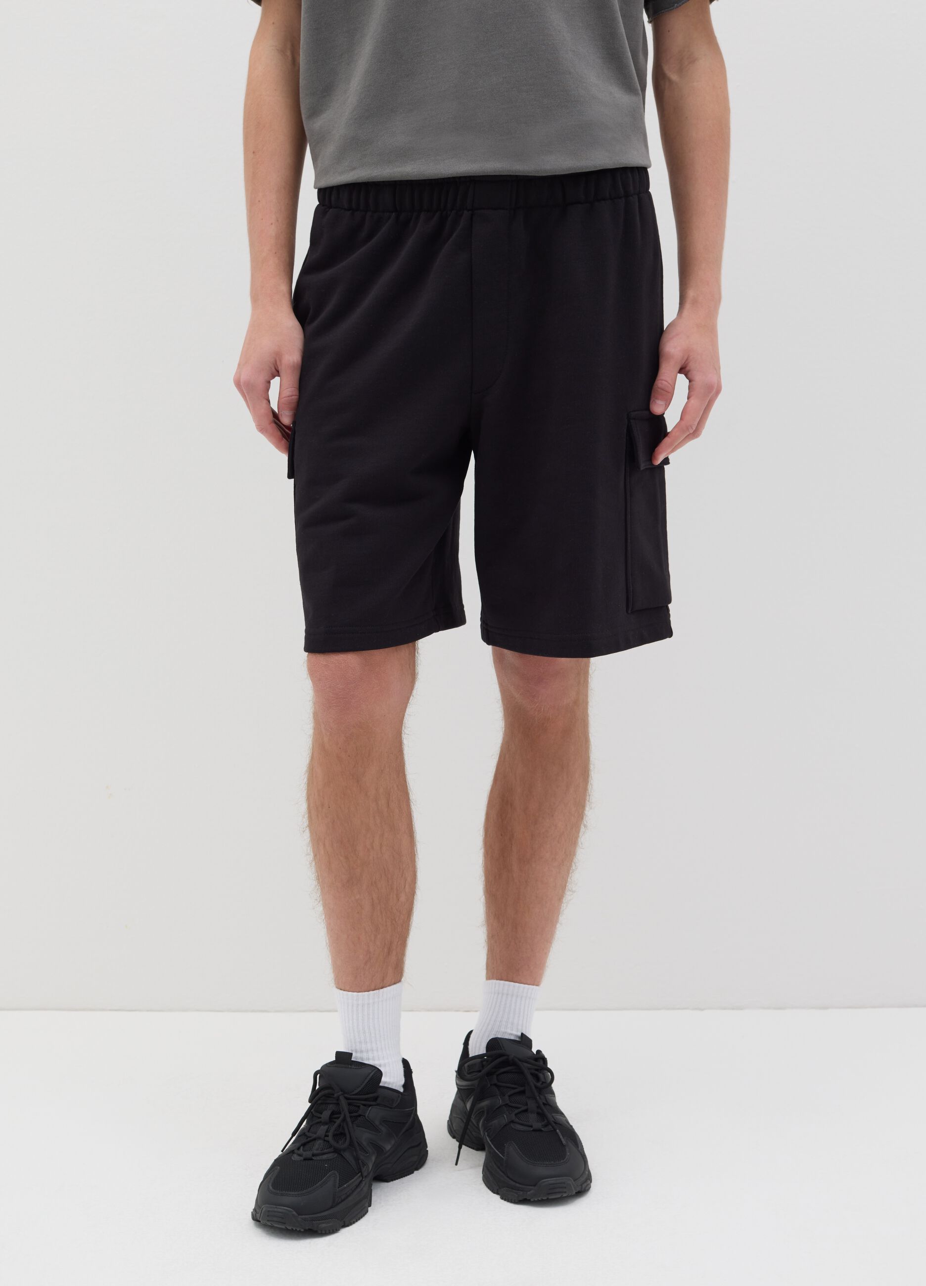Cargo Bermuda shorts in fleece