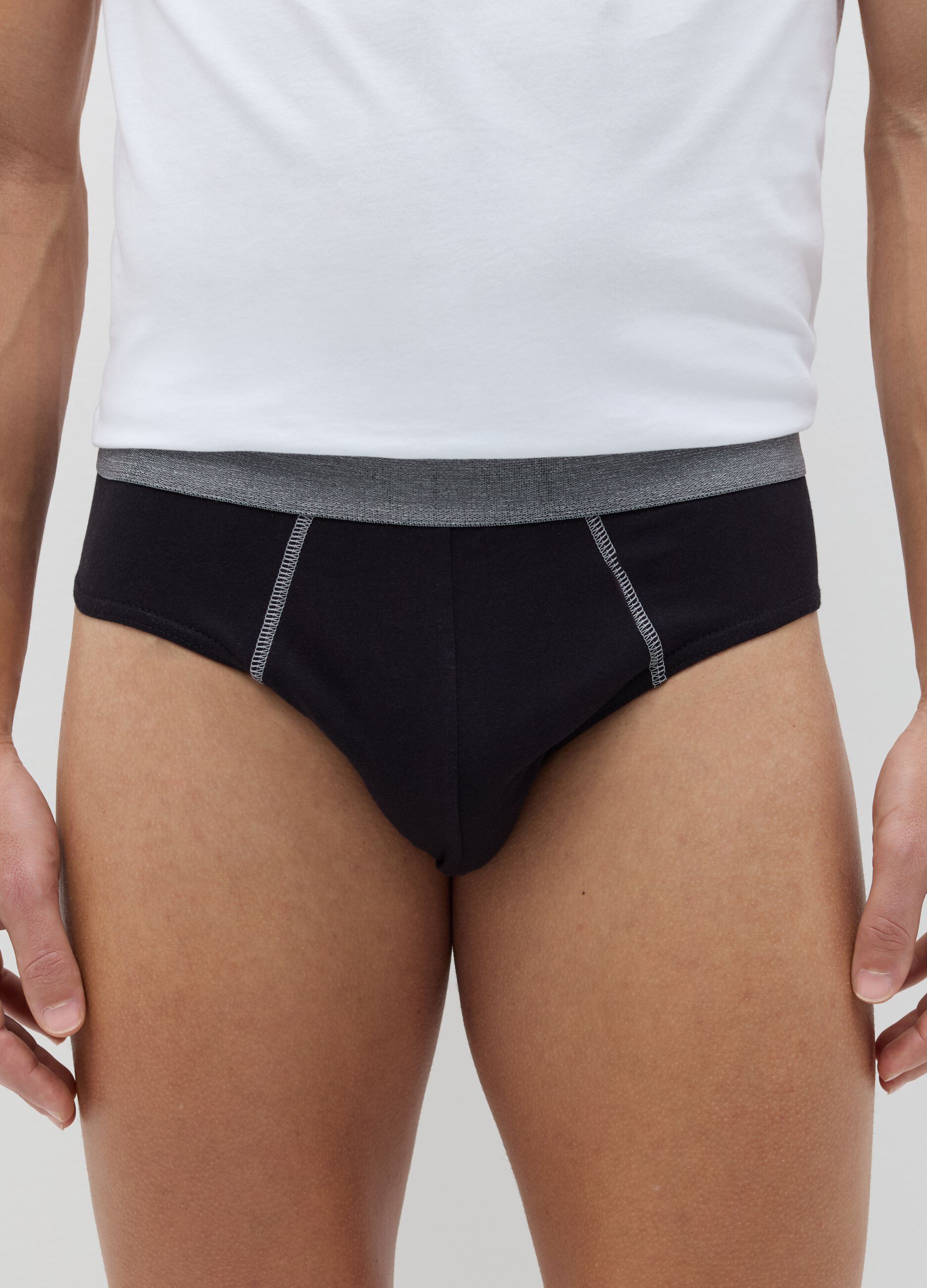 Five-pack briefs in organic cotton with striped pattern