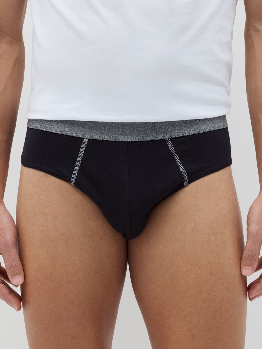 Five-pack briefs in organic cotton with striped pattern_1