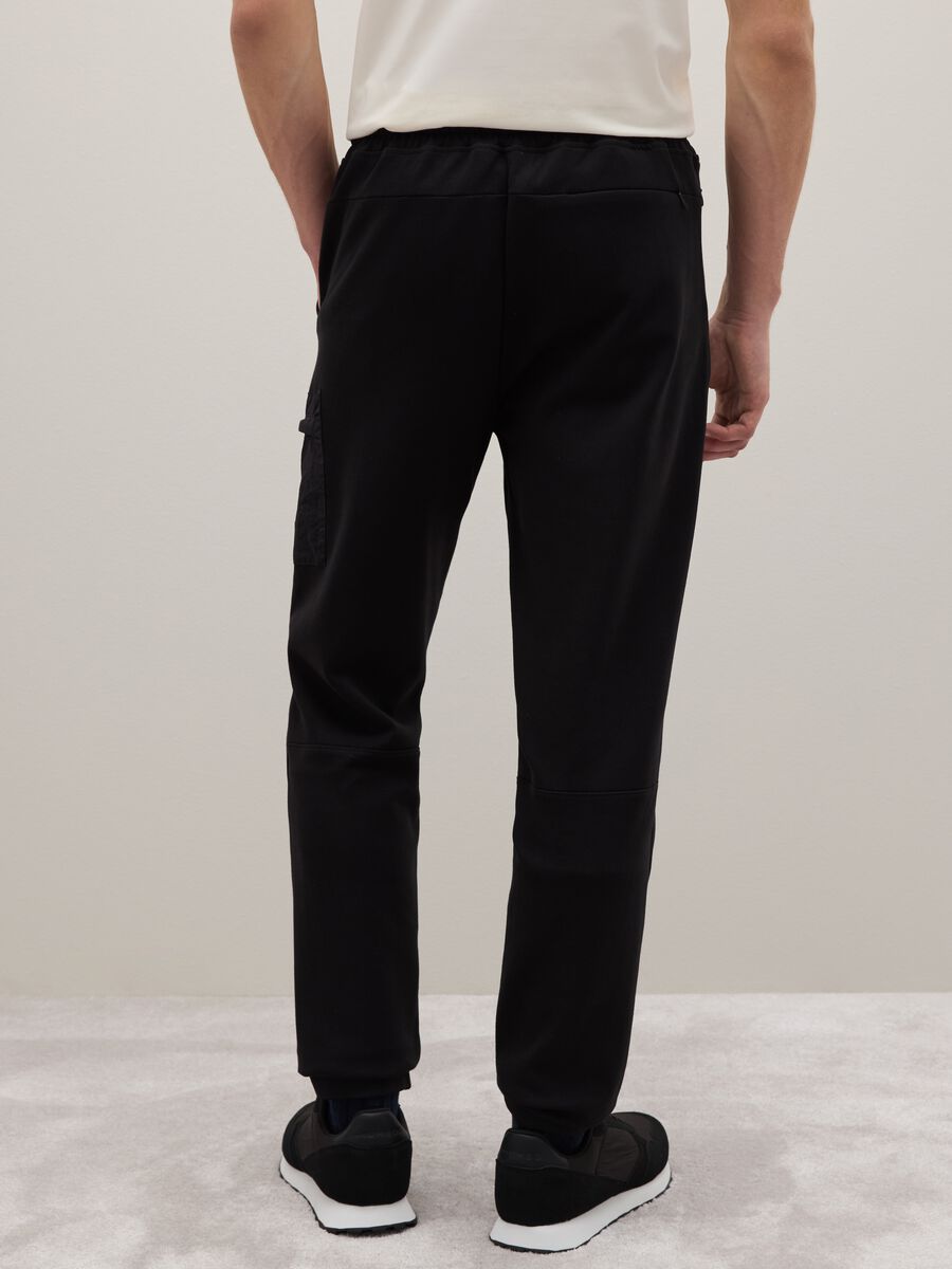 Black cotton blend trousers with regular fit_2