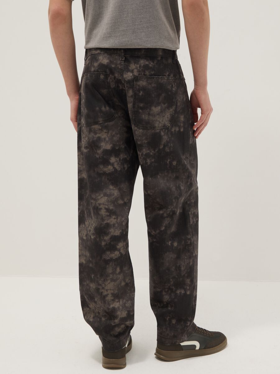 Pantaloni baggy in puro cotone multicolor tie dye_2