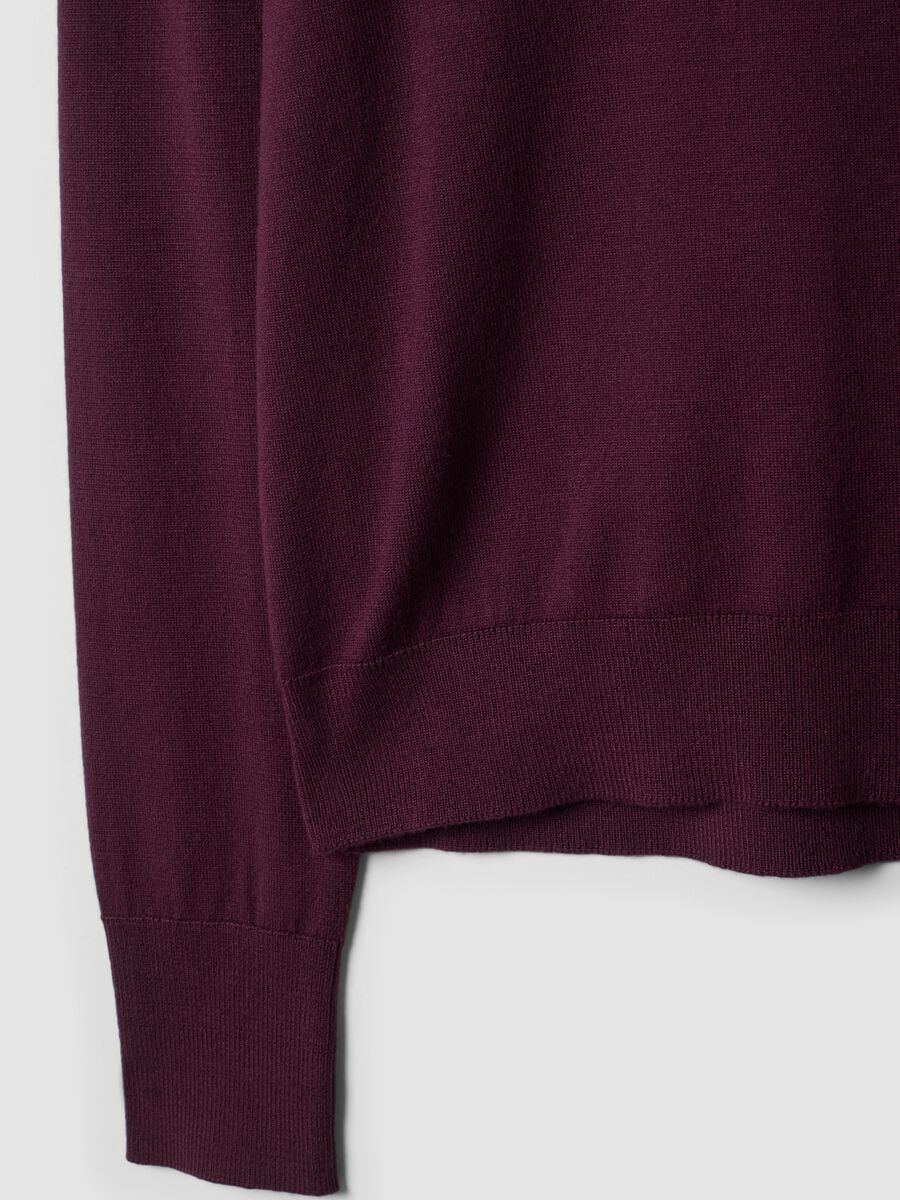 Maglia viola in misto viscosa a girocollo_5