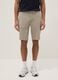 Beige regular-fit stretch-fabric jogger bermuda shorts_1