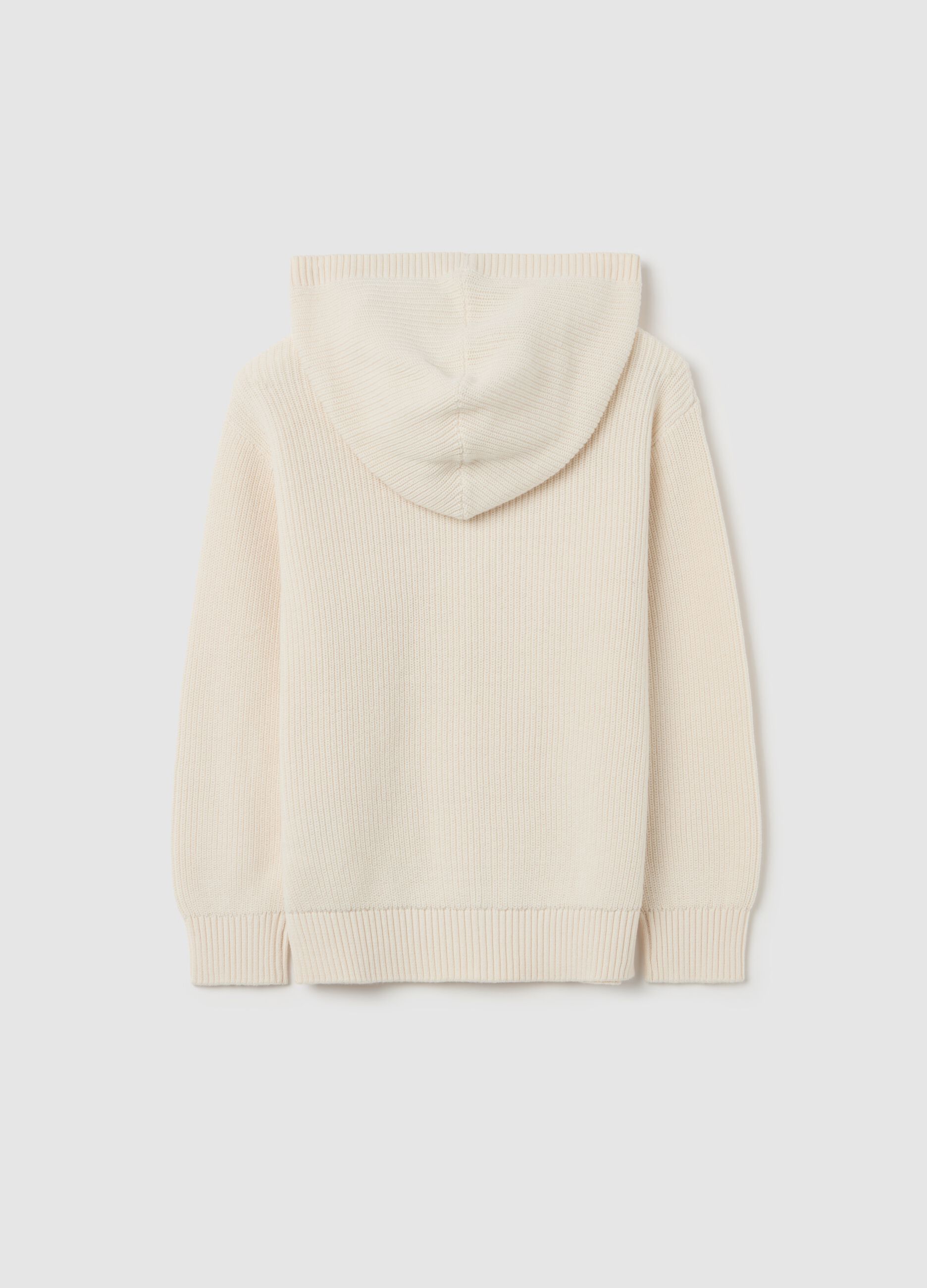 Knitted cardigan with hood