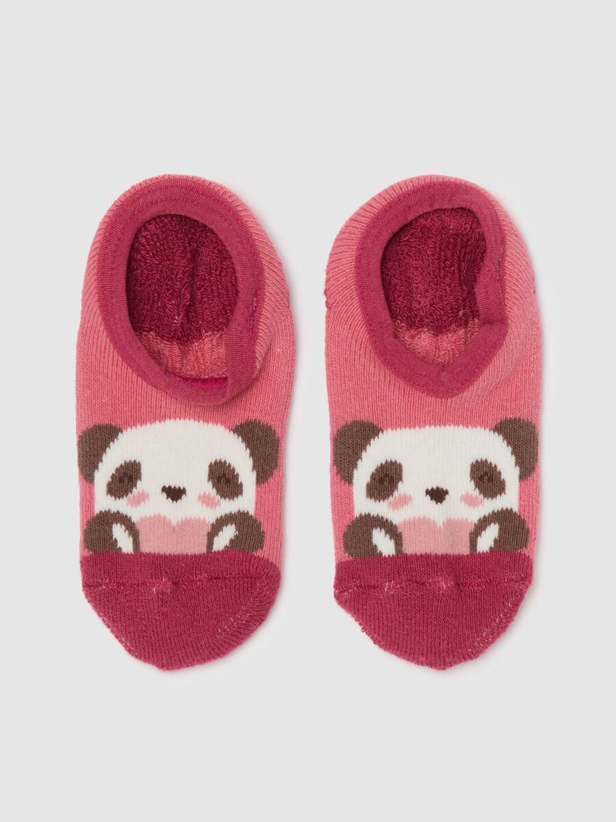 Pink baby cotton socks with anti-slip_1