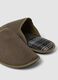 Brown slip-on house slippers with checked lining_2