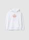 White pure cotton oversized fit sweatshirt for girls with flower_0