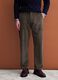 Green pure cotton corduroy carrot-fit trousers_1