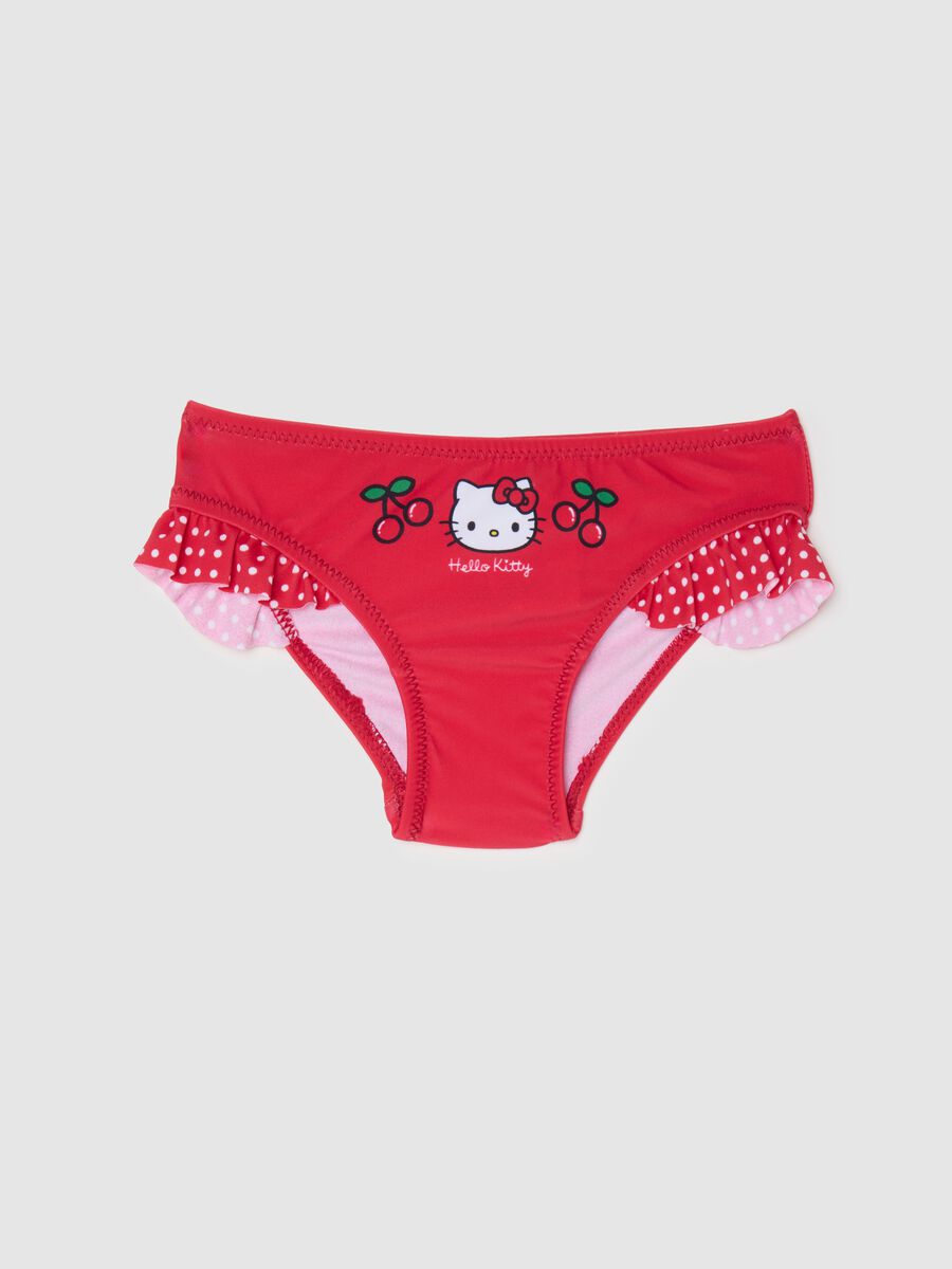 Girls’ swimsuit in red stretch fabric with Hello Kitty print_0
