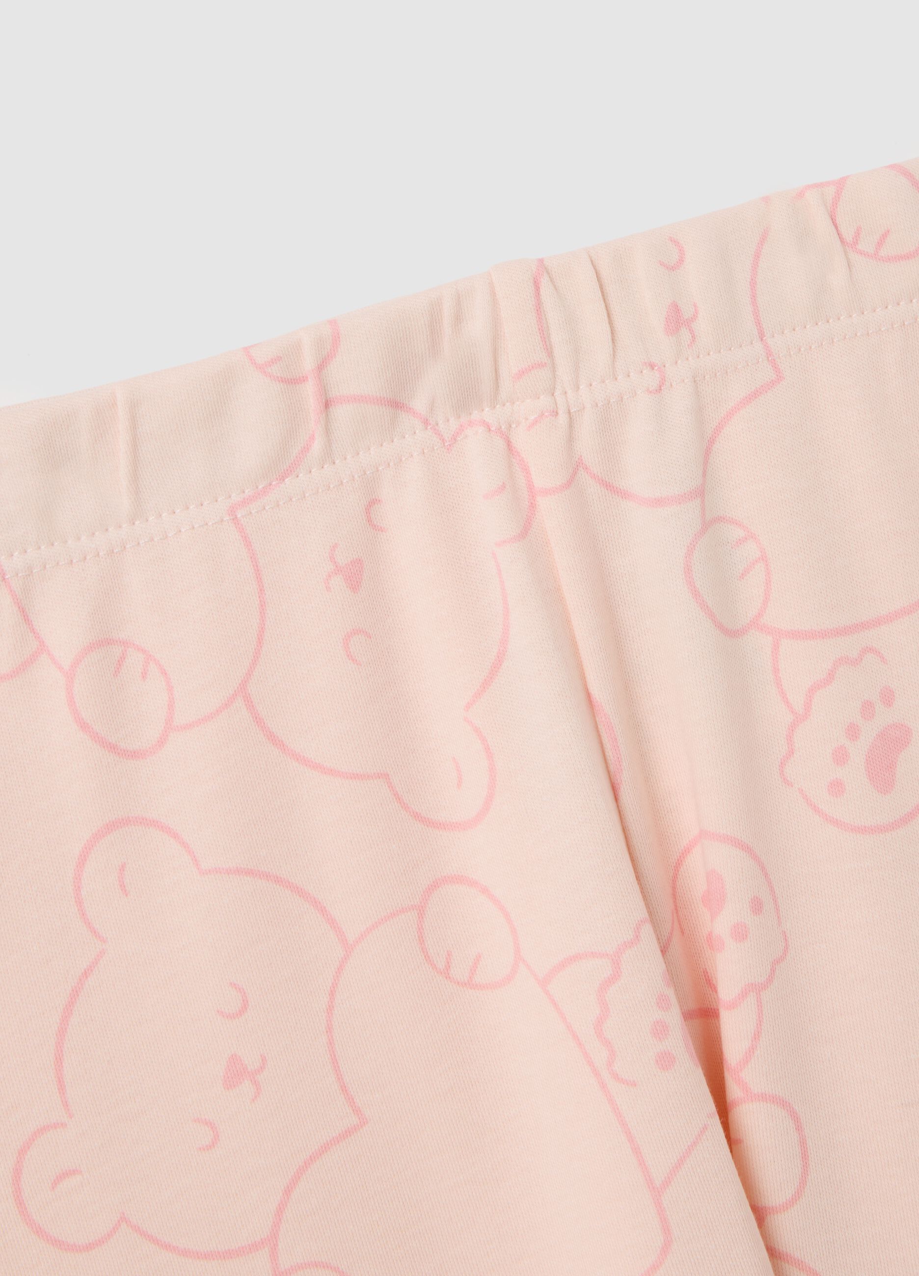 Pigiama da bambina in puro cotone rosa regular fit