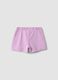 Girls' regular fit purple pure cotton shorts with bow_1