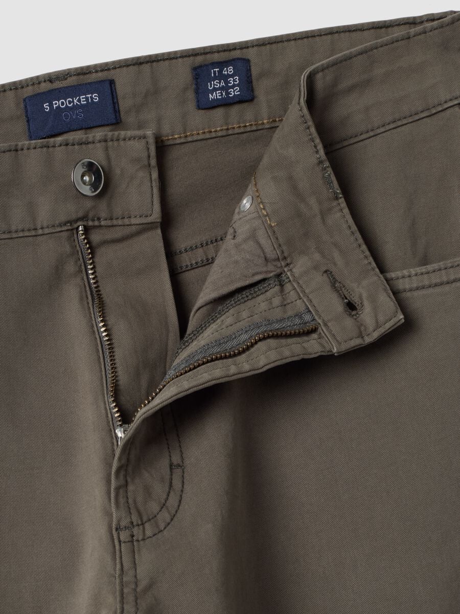 Grey stretch cotton five-pocket trousers_2