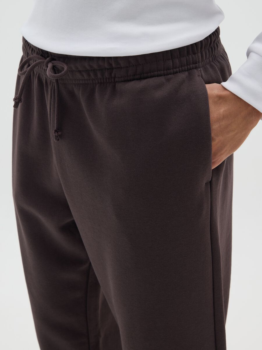 Pantaloni jogger in misto cotone marroni_3