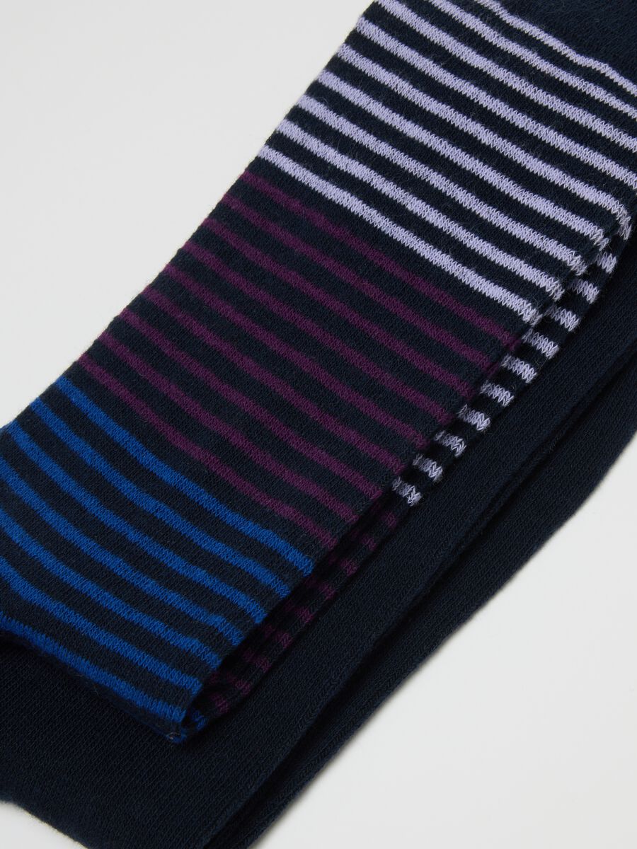 Three-pack of blue cotton mix elastic socks_2