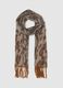 Brown Leopard Print Scarf with Fringes_0