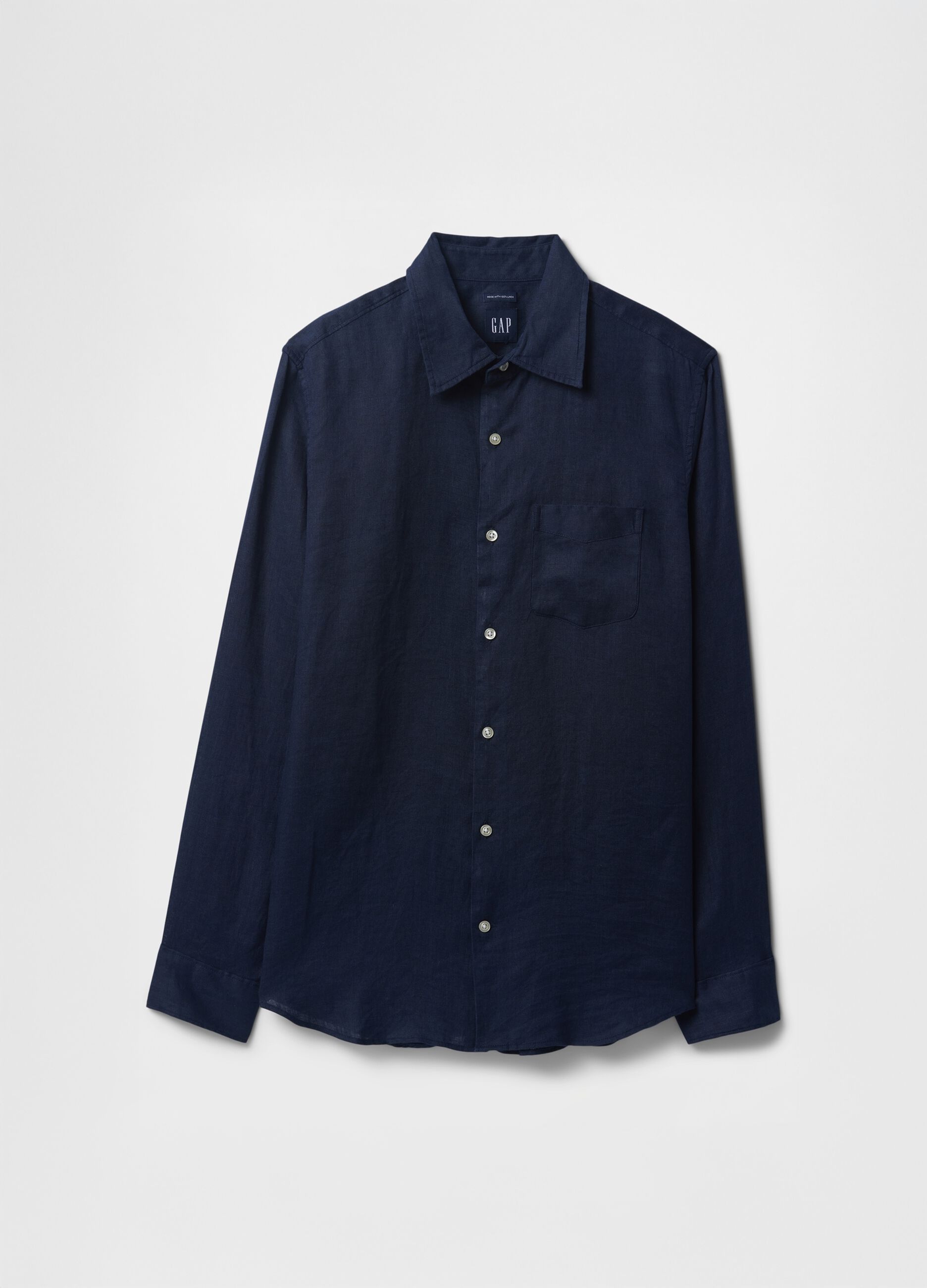 Dark Blue Linen Shirt Gap