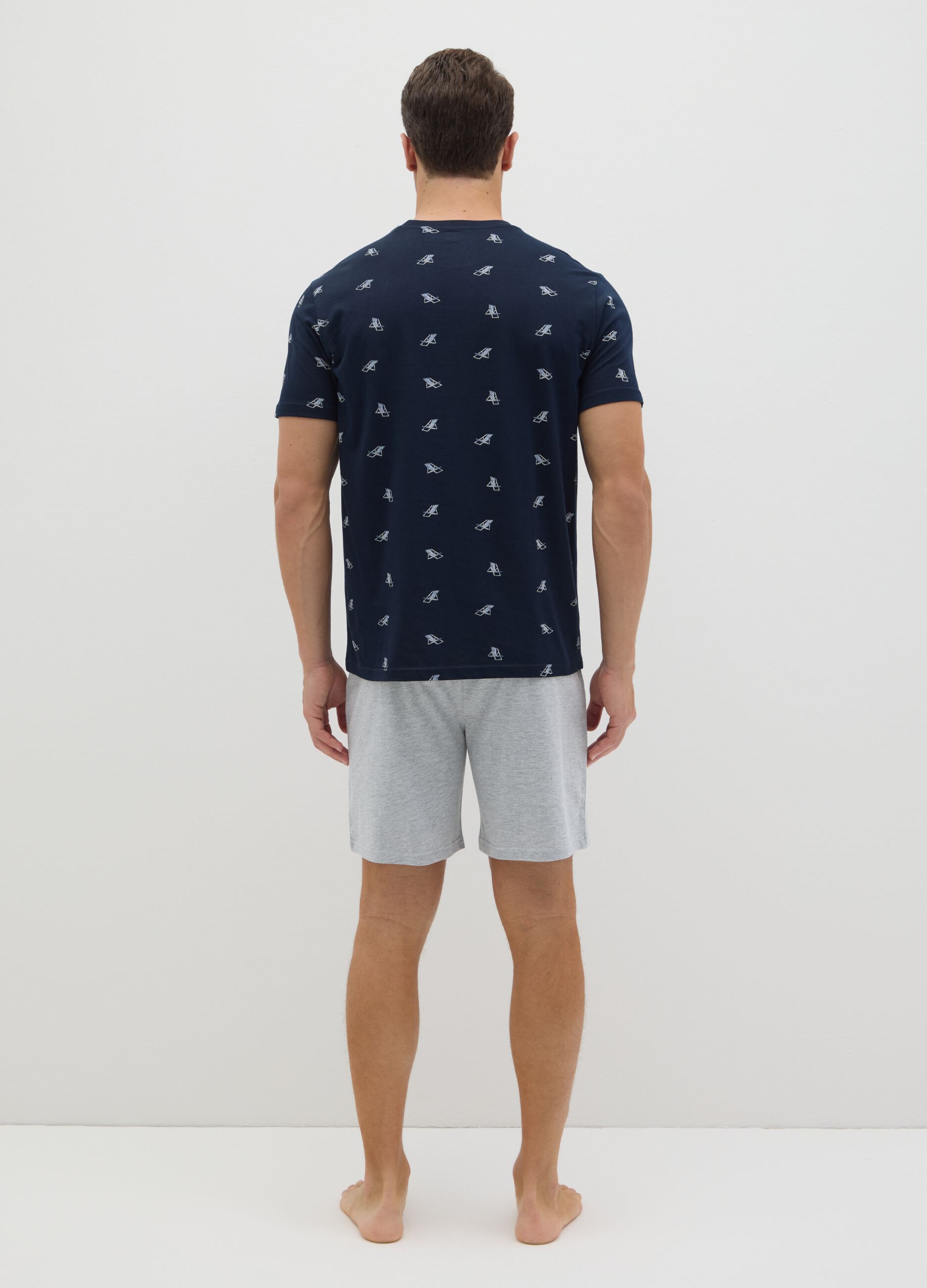 Blue short pyjamas with Ovs print